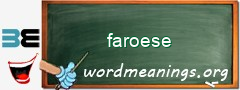 WordMeaning blackboard for faroese